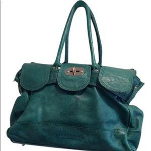 Liebeskind Blue Leather Lock Tote Purse